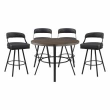 5565-36RD*5BK 5PC SETS Counter Height Table + 4 Chair