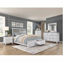 1303K-1EK*4 4PC SETS Eastern King Platform Bed with Footboard Storage