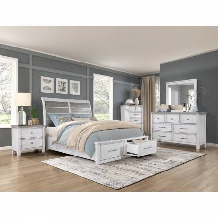 1303K-1EK*4 4PC SETS Eastern King Platform Bed with Footboard Storage