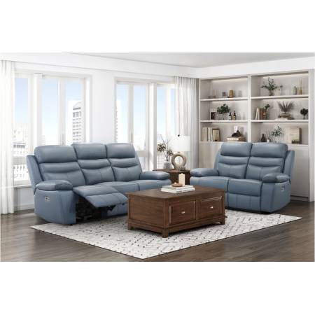 9628BUE*2PW 2pc Set: Sofa, Love (Power)