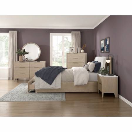 1313N-1*4 4PC SETS Queen Platform Bed with Footboard Storage