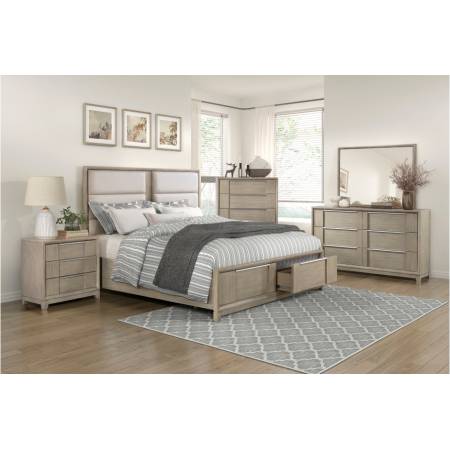 1820N-1*4 4PC SETS Queen Platform Bed with Footboard Storage