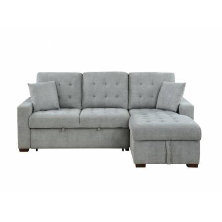 9816GY*SC 2-Piece Sectional with Pull-out Bed and Right Chaise with Hidden Storage
