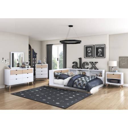 B2012BCF-1BC*5 5PC SETS Full Bookcase Corner Bed