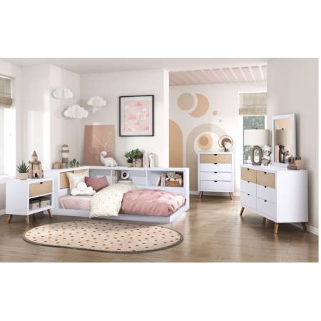 B2012BCT-1BC*5 5PC SETS Twin Bookcase Corner Bed