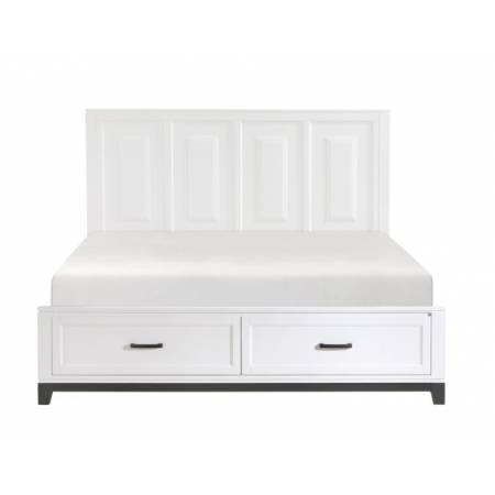 1450WH-1* Queen Platform Bed with Footboard Storage