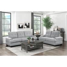 9367GRY*2N 2PC SETS Sofa with Drop-Down Cup Holders + Love Seat