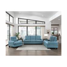 9367BUE*3N 3PC SETS Sofa with Drop-Down Cup Holders + Love Seat + Chair