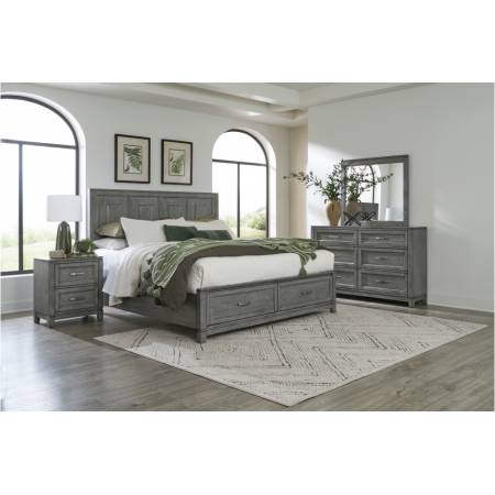 1450-1*5 5PC SETS Queen Platform Bed with Footboard Storage