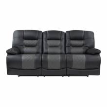 9388GRY-3 Double Reclining Sofa with Center Drop-Down Cup Holders, Receptacles and USB Ports