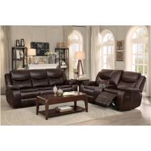 8230BRW*2 2pc Set: Sofa, Love