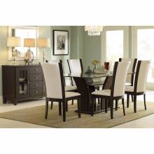 710-72*7W 7PC SETS Dining Table, Glass Top