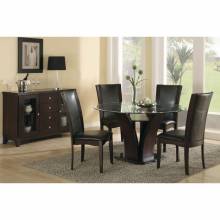 710-54*5 5PC SETS Round Dining Table, Glass Top
