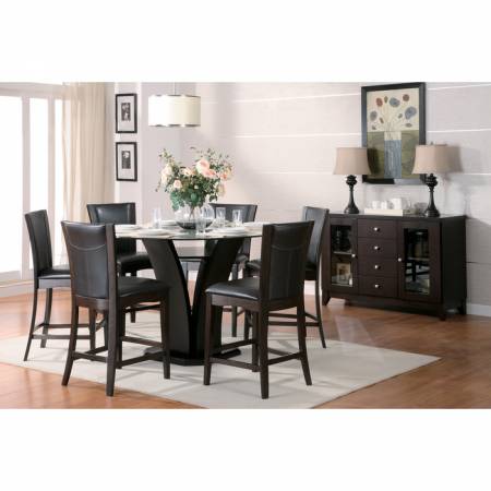 710-36RD*7 7PC SETS Round Counter Height Table, Glass Top