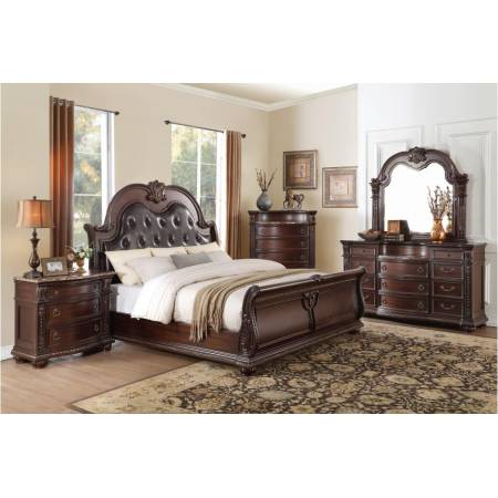 1757-1*4 4PC SETS Queen Sleigh Bed