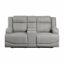 9207GRY-2PW Power Double Reclining Love Seat with Center Console
