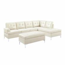 8378WHT*3 3-Piece Sectional with Right Chaise and Ottoman