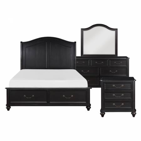 1420K-1CK*5 5PC SETS California King Platform Bed with Footboard Storage