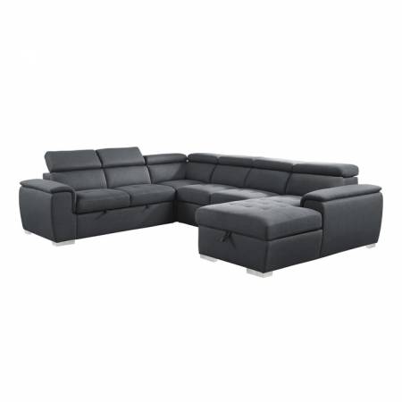 9355CC*42LRC 4-Piece Sectional with Pull-out Bed and Adjustable Headrests