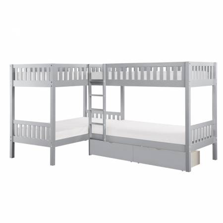 B2063CN-1T* Corner Bunk Bed with Storage Boxes