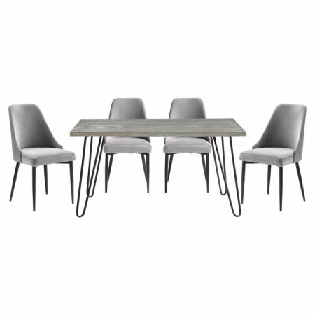 5817-60*5GY 5PC SETS Dining Table + 4 Side Chairs