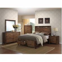 21680Q-4PC 4PC SETS MERRILEE, QUEEN BED + Nightstand + Mirror + Dresser