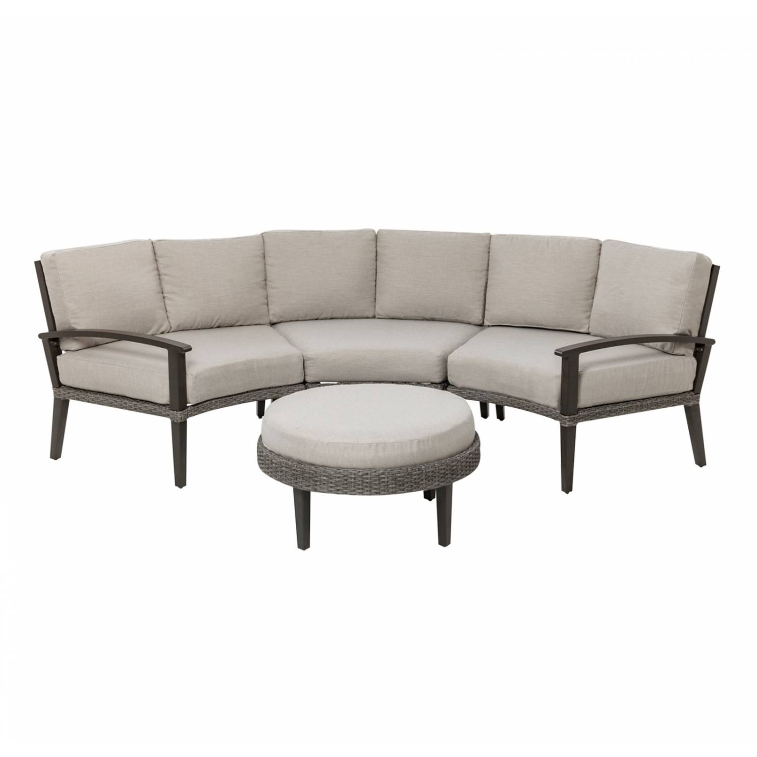 Dellwood Curved Sectional Sofa With Ottoman 3yr Warranty