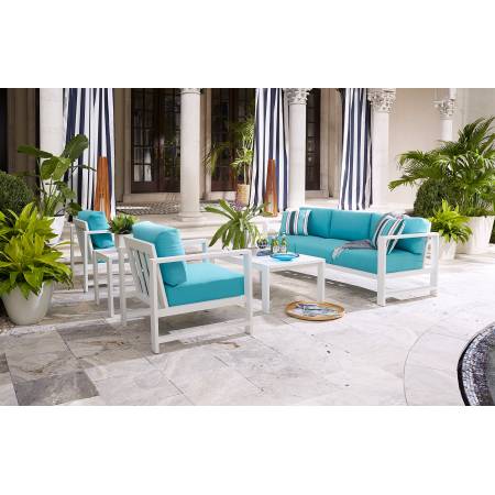 Aruba White Aluminum Outdoor 4-Pc. Seating Set with Sunbrella® Cushions