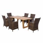 Alpine 7pc Outdoor Dining Set with Umbrella Whole Brown