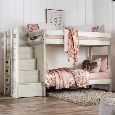 AM-BK102WH AMPELIOS TWIN/TWIN BUNK BED