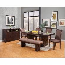 6084 Alpine Furniture 6084-01 Trulinea 6PC SETS Dining Table + 4 Chairs + Bench