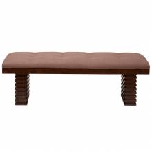 6084 Alpine Furniture 6084-03 Trulinea Upholstered Dining Bench Dark Espresso Finish