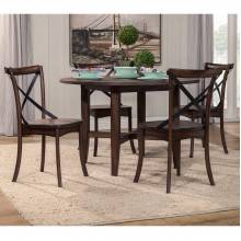 5672 Alpine Furniture 5672-03 Arendal 5PC SETS Round Table + 4 Chairs