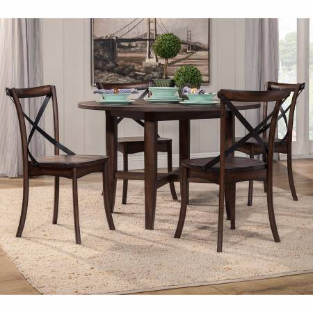 5672 Alpine Furniture 5672-03 Arendal 5PC SETS Round Table + 4 Chairs