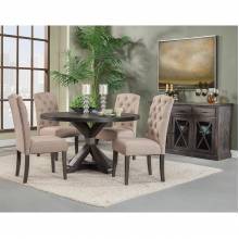 1468 Alpine Furniture 1468-25 Newberry 5PC SETS Round Dining Table + 4 Chairs