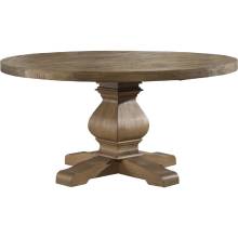 2668 Alpine Furniture 2668-25 Kensington 60" Round Solid Pine Dining Table Reclaimed Finish