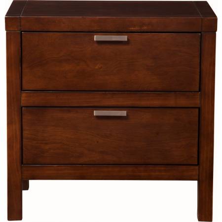 JR Alpine Furniture JR-02 Carmel 2 Drawer Nightstand Cappuccino Finish