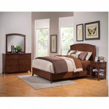 977 Alpine Furniture 977-01Q Baker 4PC SETS Queen Panel Bed Mahogany Finish