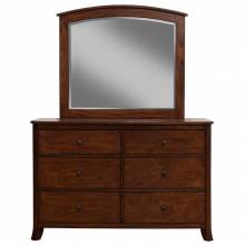 977 Alpine Furniture 977-03 Baker 6 Drawer Dresser Mahogany Finish