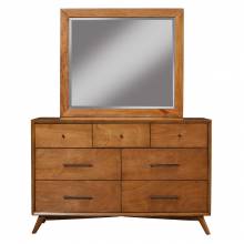 966 Alpine Furniture 966-03 Flynn Mid Century Modern 7 Drawer Dresser Acorn Finish
