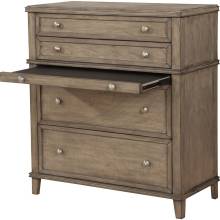 1055 Alpine Furniture 1055-05 Potter 4 Drawer Chest Workstation Tray French Truffle Finish