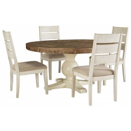 D754-50TB 5PC SETS Grindleburg Rectangular Dining Room Table + 4 Side Chairs Antique White