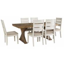 D754-125 7PC SETS Grindleburg Rectangular Dining Room Table + 6 Side Chairs