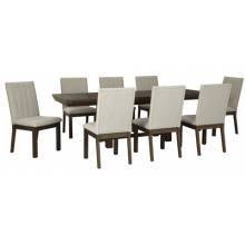 D748 Dellbeck 9PC SETS RECT Dining Room EXT Table + 8 Side Chairs