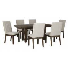 D748 Dellbeck 7PC SETS RECT Dining Room EXT Table + 6 Side Chairs