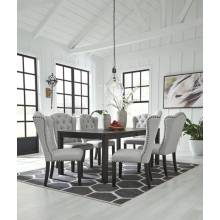 D702 Jeanette 7PC SETS Rectangular Dining Room Table + 6 Side Chairs
