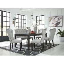 D702 Jeanette 6PC SETS Rectangular Dining Room Table + 4 Side Chairs + Bench