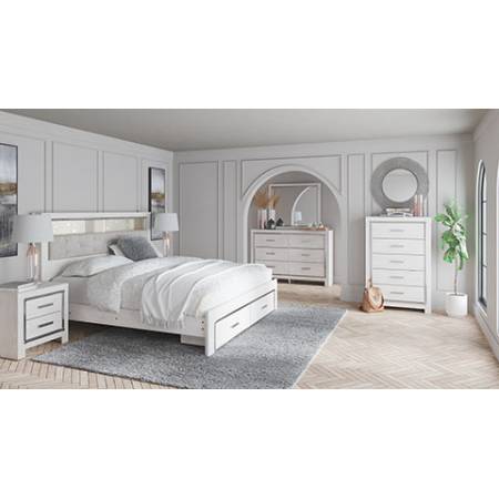 B2640 4PC SETS King UPH Storage Panel Bed