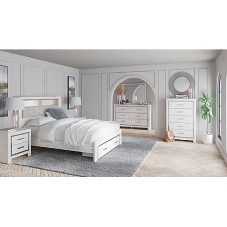 B2640 4PC SETS Queen UPH Panel Storage Bookcase Bed