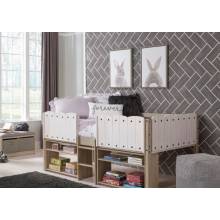 B081 Wrenalyn Twin Loft Bed Frame + Under Bed Bookcase